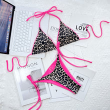 Load image into Gallery viewer, Leopard Print Halter Neck Tie Side Bikini Set
