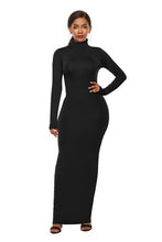 Load image into Gallery viewer, Mock Neck Long Sleeve Maxi Slim Dress