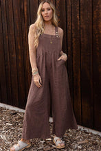 Load image into Gallery viewer, Texture Buttoned Wide Leg Overalls