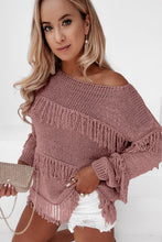 Load image into Gallery viewer, Fringe Detail Long Sleeve Sweater
