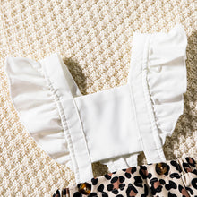 Load image into Gallery viewer, Baby Girl Leopard Print Cutout Square Neck Romper