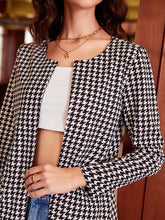 Load image into Gallery viewer, Houndstooth Open Front Longline Jacket
