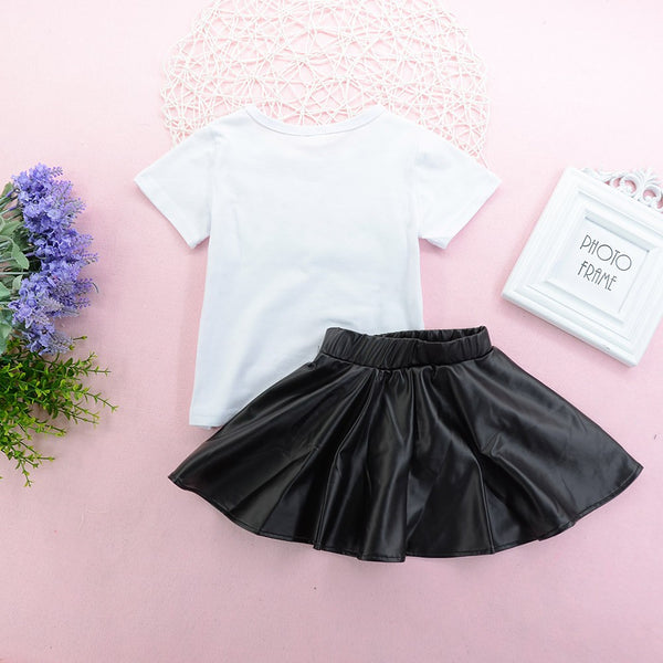 Baby Girl MINI BOSS Graphic Tee and Skirt Set