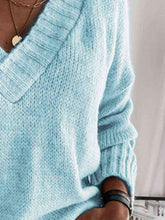 Load image into Gallery viewer, V-Neck Drop Shoulder Sweater