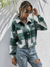 Load image into Gallery viewer, Plaid Dropped Shoulder Shirt Jacket