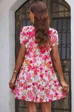 Load image into Gallery viewer, Floral V-Neck Short Sleeve Dress