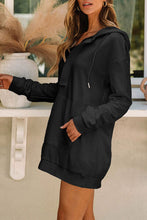 Load image into Gallery viewer, Drawstring Half Zip Hooded Dress