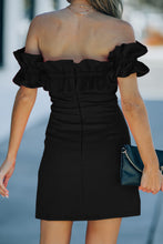 Load image into Gallery viewer, Off-Shoulder Ruffled Zip-Back Mini Dress