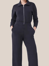 Load image into Gallery viewer, Zip Up Long Sleeve Jumpsuit with Pockets