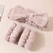 Load image into Gallery viewer, Face Wash Wristband and Bow Headband