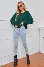 Load image into Gallery viewer, Round Neck Dropped Shoulder Pullover Sweater