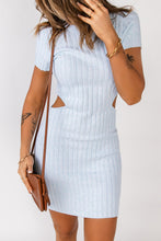 Load image into Gallery viewer, Cutout Rib-Knit Short Sleeve Mini Dress