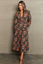 Load image into Gallery viewer, Printed Surplice Neck Long Sleeve Dress