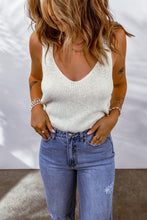 Load image into Gallery viewer, Sleeveless Plunge Knit Tank Top