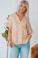 Load image into Gallery viewer, Embroidered Tassel Flounce Sleeve Babydoll Blouse