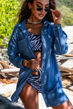 Load image into Gallery viewer, Button-Up Longline Shirt with Breast Pockets