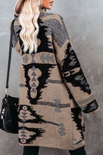 Load image into Gallery viewer, Geometric Open Front Pocketed Cardigan