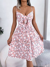 Load image into Gallery viewer, Printed Plunge Cap Sleeve Cami Dress