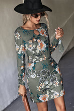 Load image into Gallery viewer, Floral Cutout Tie Cuff Mini Dress