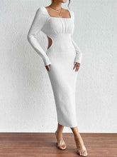 Load image into Gallery viewer, Square Neck Cutout Long Sleeve Dress
