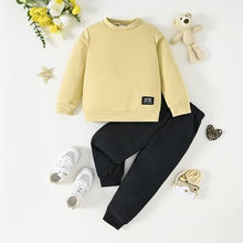 Load image into Gallery viewer, Round Neck Long Sleeve Top and Pants Set