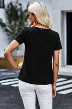 Load image into Gallery viewer, Buttoned V-Neck Short Sleeve Top
