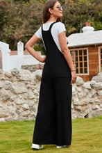 Load image into Gallery viewer, Wide Strap Square Neck Wide Leg Overalls