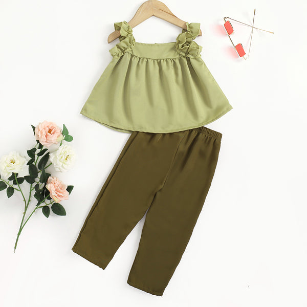 Baby Girl Ruffled Strap Tank and Pants Set