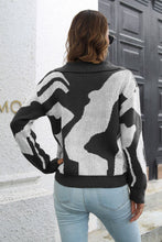 Load image into Gallery viewer, Two-Tone Johnny Collar Dropped Shoulder Pullover Sweater