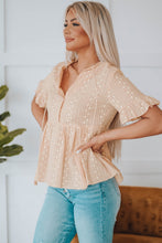 Load image into Gallery viewer, Embroidered Tassel Flounce Sleeve Babydoll Blouse