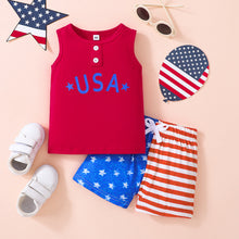 Load image into Gallery viewer, Kids USA Graphic Tank and Star and Stripe Shorts Set