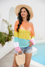 Load image into Gallery viewer, AGUA FRESCA Color Block Sheer Cover Up