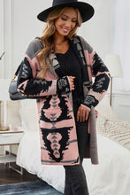 Load image into Gallery viewer, Geometric Open Front Pocketed Cardigan