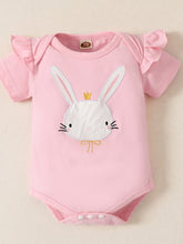 Load image into Gallery viewer, Baby Girl Short Sleeve Bunny Graphic Top and Bow Detail Skirt Set
