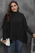 Load image into Gallery viewer, Mock Neck Raglan Sleeve Slit Sweater