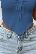 Load image into Gallery viewer, Straight Neck Tie Front Knit Top