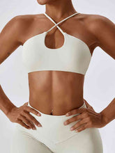 Load image into Gallery viewer, Cropped Halter Neck Sports Bra