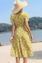 Load image into Gallery viewer, Floral Surplice Neck Short Sleeve Dress