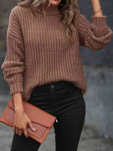 Load image into Gallery viewer, Turtleneck Rib-Knit Sweater
