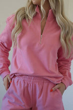 Load image into Gallery viewer, Half Zip Long Sleeve Sweatshirt and Shorts Set
