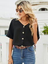 Load image into Gallery viewer, V-Neck Dropped Shoulder Shirt