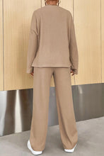 Load image into Gallery viewer, Ribbed Half Button Top and Pants Set