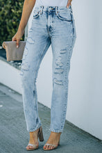 Load image into Gallery viewer, Acid Wash Distressed Jeans with Pockets