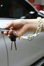 Load image into Gallery viewer, Floral Braided Wristlet Key Chain