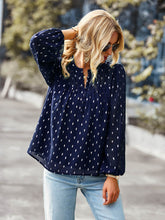 Load image into Gallery viewer, Printed Half Button Gathered Detail Blouse