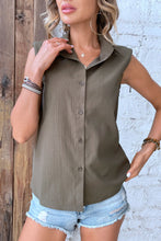 Load image into Gallery viewer, Collared Neck Sleeveless Shirt