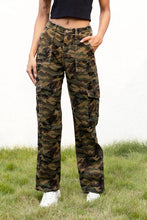 Load image into Gallery viewer, Camouflage Straight Leg Cargo Pants