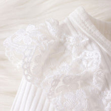 Load image into Gallery viewer, Baby Girl Lace Detail Round Neck Bodysuit and Bow Pants Set