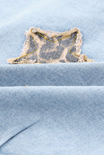 Load image into Gallery viewer, Leopard Star Applique Distressed Denim Jacket