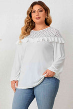 Load image into Gallery viewer, Plus Size Ruffled Round Neck Long Sleeve Blouse
